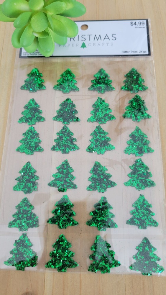 Christmas Tree Stickers (24 piece) Scrapbooking Crafts