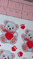 Vintage Hallmark Stickers Teddy Bear Valentine’s Day Heart Paw Prints 1 Sheet