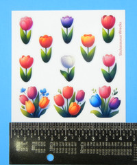 Pink Purple Orange White Red Purple Tulips & Tulip Bouquets Stickers Sheet