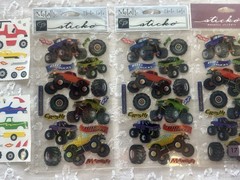 Sticko Classic Stickers EK Success & Grossman Monster Trucks, 4 Sheets & 4 Packs