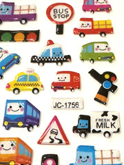 Transportation Stickers Truck Ambulance Scooter Taxi Bus Stop Lot of 2 NEW READ
