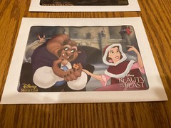 Disney Movie Club Beauty And The Beast + Pete’s Dragon Lithograph + Stickers Lot