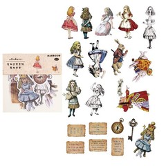 Alideco 80Pcs Vintage Scrapbooking Stickers Packs Kawaii Alice Ailisi