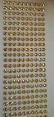 CraftbuddyUS 240 pcs x 8 mm Self Adhesive Faceted Round Gems,Color-AB LIGHT GOLD