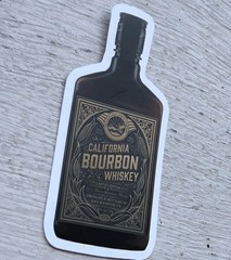 Bourbon Whiskey Drink Alcohol Glass Bottle Brown Sticker 1 Pc