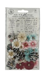 5 Pkg Lot Prima Marketing Paper Fabric Flower Embellishments Scrapbooking Crafts