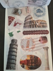 30 Sheets Detailed Global Travel Sticker Book & Eph Papers 30 Sheets Of Stickers