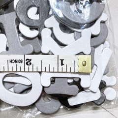 Chipboard Alphabet Letters Dimensional Scrapbook Embellishment Black White Grey