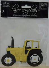 LASER COMPLETES YELLOW TRACTOR Detailed DIE CUT Farm Farming Farmer Scrapbook 3D
