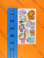 Classic Baby Animals Style 2 Prismatic Sticker Mod Lion Monkey Rhino Panda