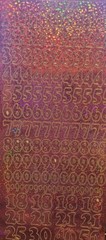 Peel Off Stickers Numbers 1-10 Blue Orange Silver Gold Purple Pink Black Glitter