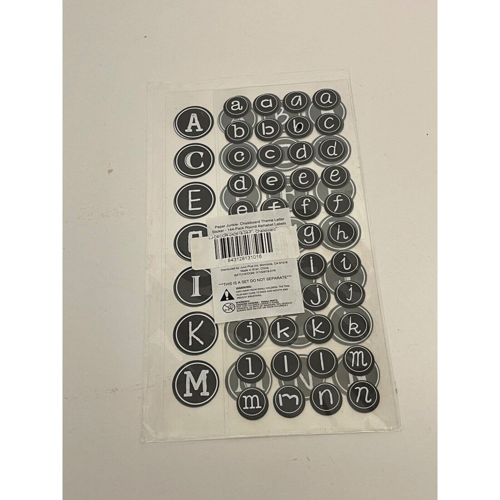 Chalkboard Theme Letter Sticker – 144-Pack Round Alphabet Labels 10 Packs
