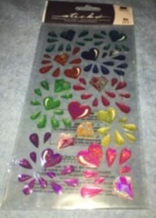 Lot Of 2 Sticko Colorful Heart Scrapbook Sticker Sparkly Valentine Stars Diamond