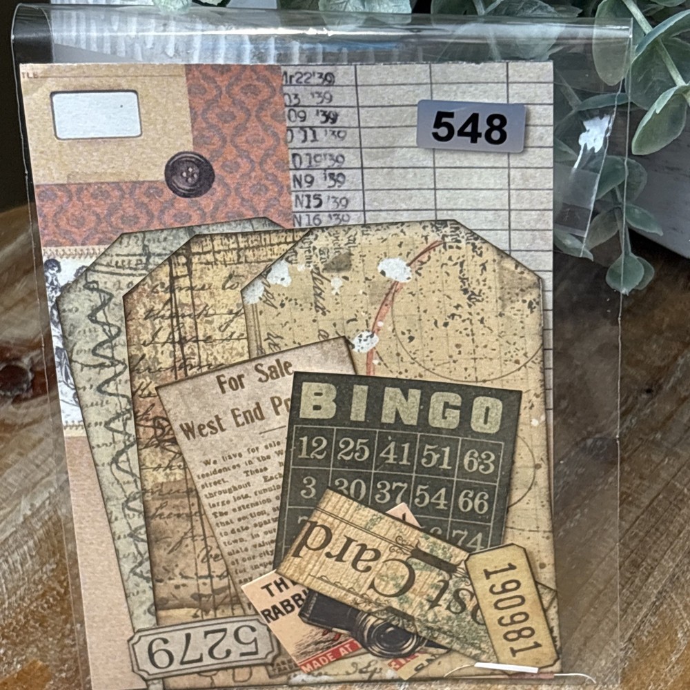 12 Pc DIY Vintage Tag Kit Junk Journal Collage Scrapbook Card Toppers Crafts