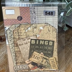 12 Pc DIY Vintage Tag Kit Junk Journal Collage Scrapbook Card Toppers Crafts