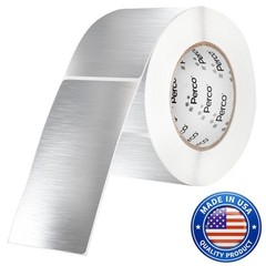 Perco Metallic Silver Sticker Labels 3×5″ Roll