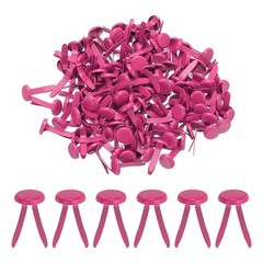 Brads for Paper Crafts, 150 Pcs Rose Metal Round Paper Fasteners, 16 mm