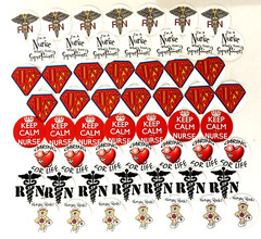 SET of 100-1″ PRECUT «NURSE» BOTTLECAP IMAGES Hairbows,Scrapbooking