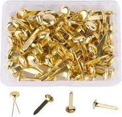 100 PCS Mini Brads, Brass Fasteners 20 x 8mm, Small Metal Brad for Paper Crafts
