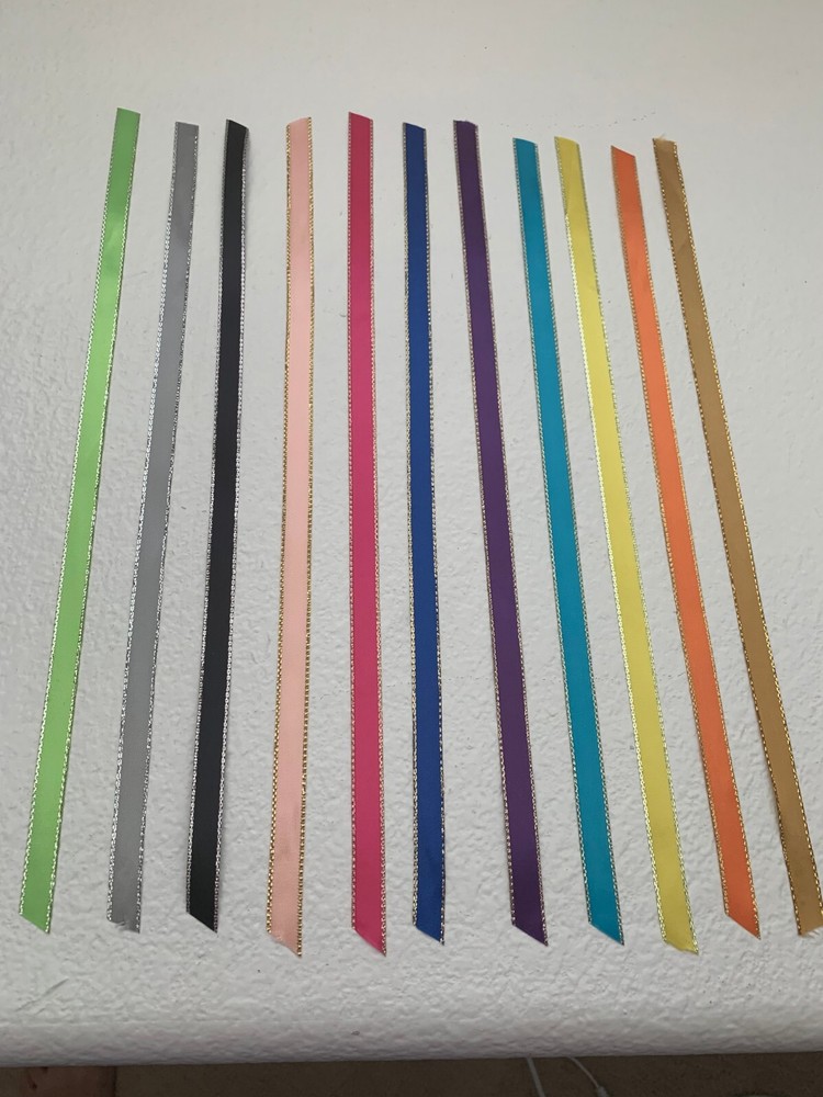 Ribbons – 15 Años Bautizo 1ra Comunion Boda Baby Shower manycolors 1dz-3/8″x12″ 