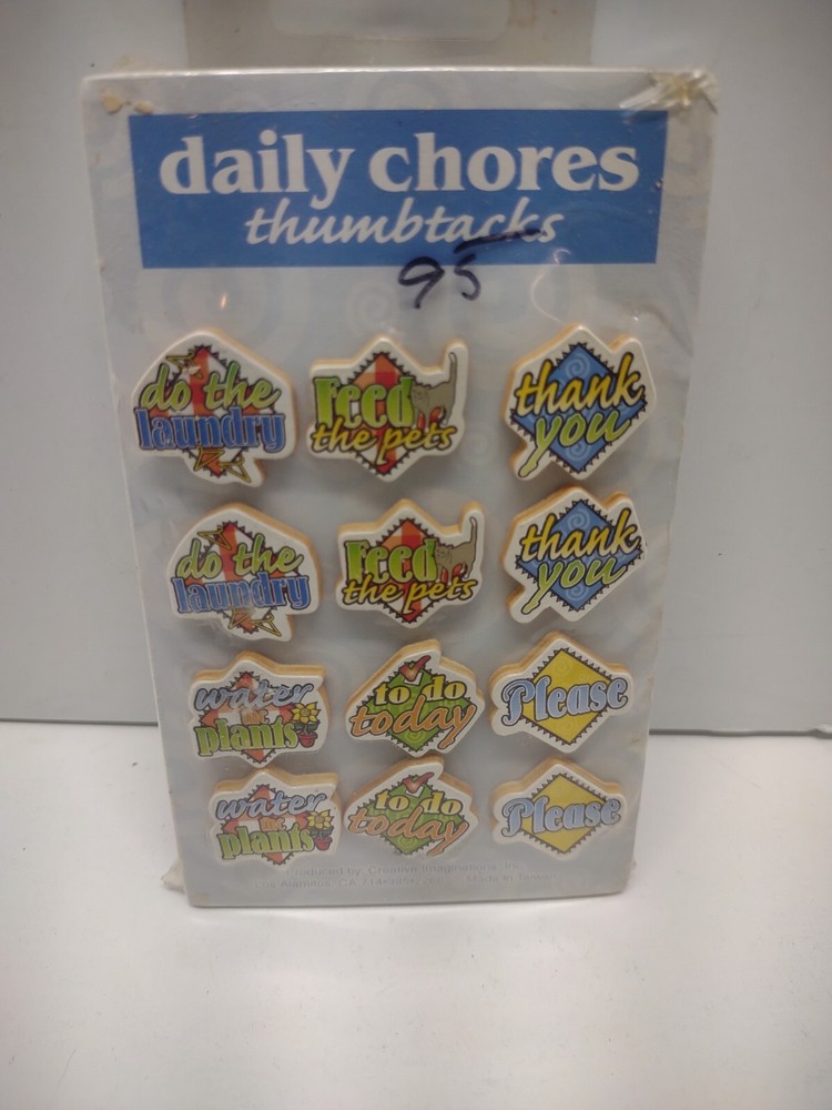 Vintage Daily Chores Thumbtacks, Creative Imaginations Inc