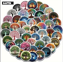 10pcs Tree Of Life Stickers- Scrapbook, Journal, DIY Crafts & Card Making