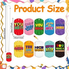 60 Set Inspirational Dog Tags Bulk Student Incentive Necklaces Acrylic Motiva…