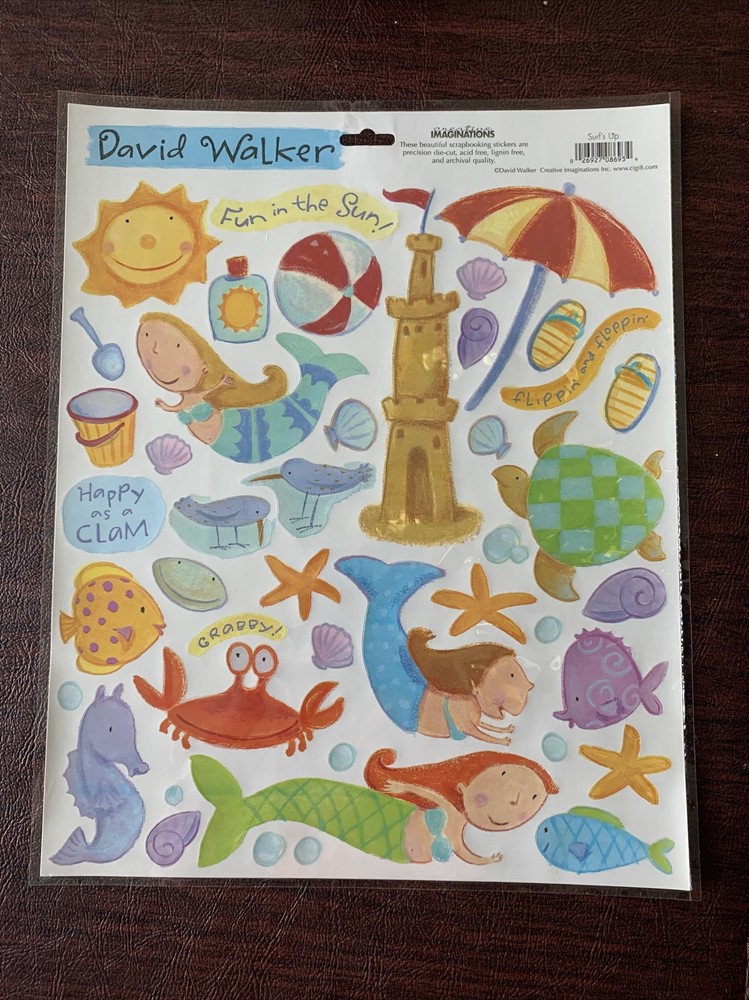 New David Walker Scrapbooking Stickers – Fun in the Sun