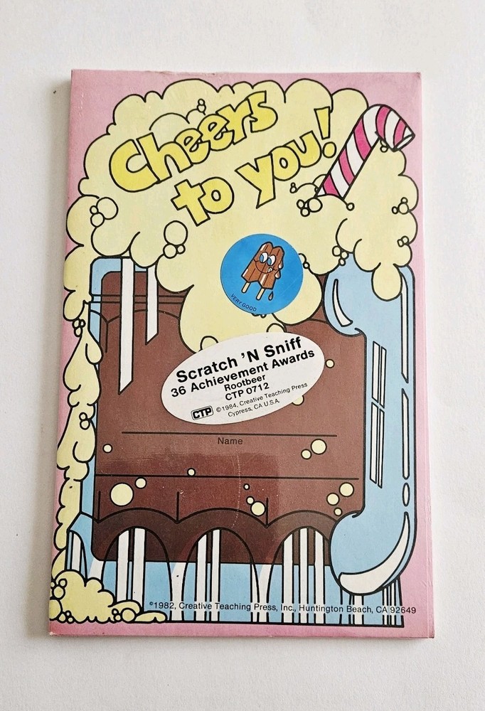 Vtg CTP Scratch N Sniff Awards NIP Rootbeer 80s Cheers To You teacher achievemen
