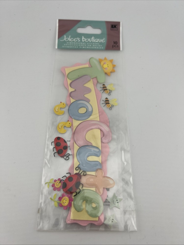Jolee’s Boutique Two Cute Twins Baby Toddler Scrapbook Title Stickers RARE