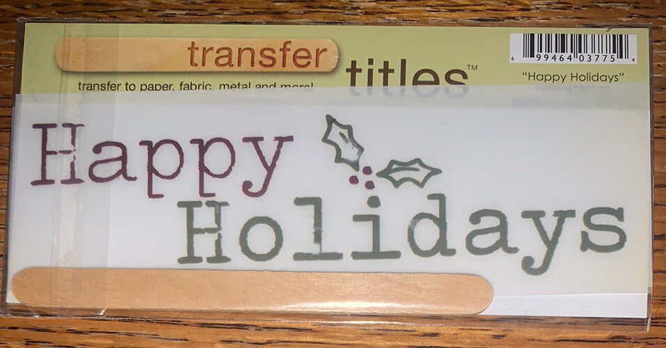 My Minds Eye BOHEMIA RUB ON TRANSFER TITLE “Happy Holidays “ SCRAPBOOK CRAFT Boy
