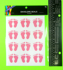 Baby Girl Footprint Evelope Seals Sticker Pack