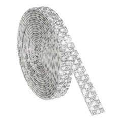3 Yard Rhinestone Ribbon, 4mm x 4mm Crystal Rhinestone Strips, White