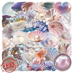 Flurendo Colourful-d1 50Pcs Seashell Stickers