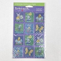 NEW Stickety Doo Da EASTER BUNNY EGG BUTTERFLY Green Glitter Sticker Sheet