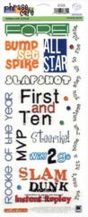 EK Success PHRASE CAFE Sticko Stickers with Attitude ALL STAR Sports Page