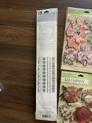 K & Company Floral 3-D Stickers Tim Coffey Borders Lot of 5 Retired NOS