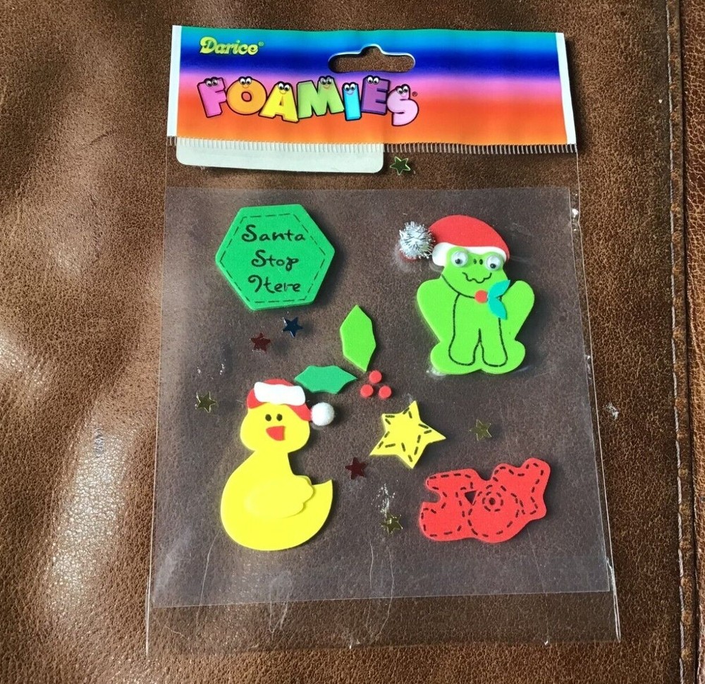DARICE Scrapbook Foamies Stickers CHRISTMAS 3D ANIMALS WITH MOVEABLE EYES *