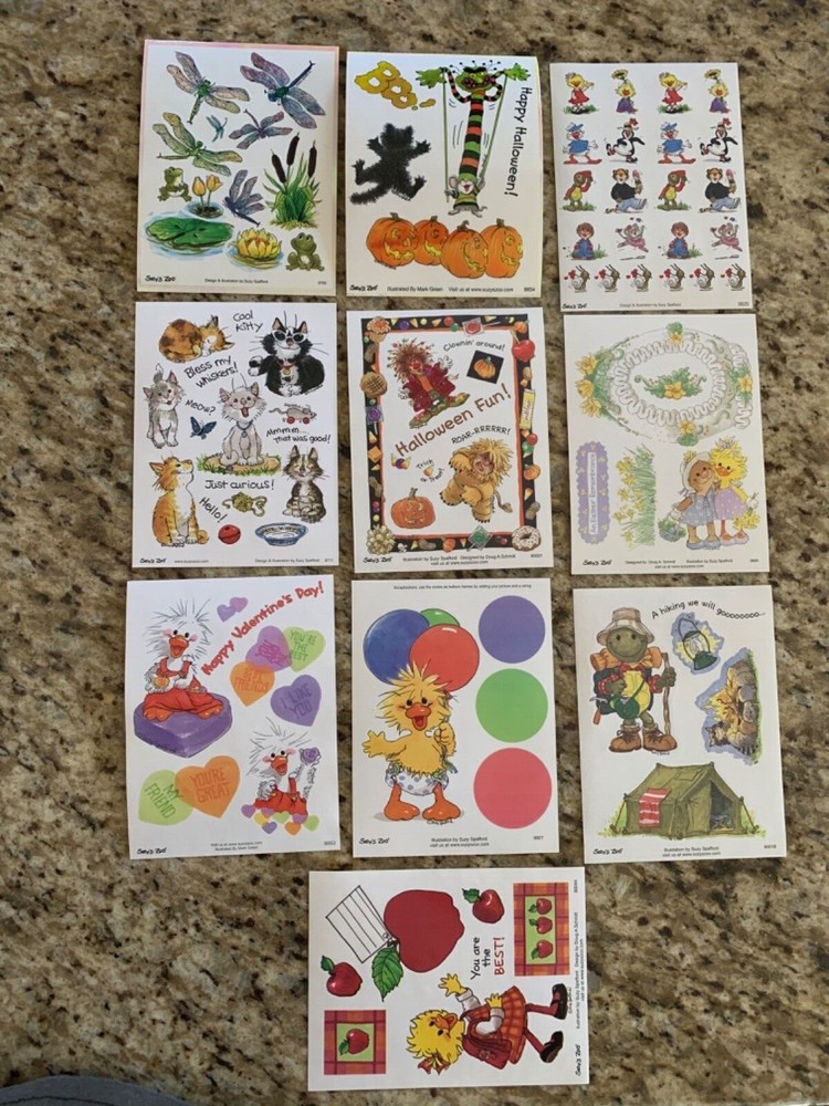 10 Suzy’s Zoo sticker sheets (lot 4)