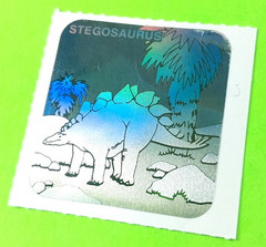 Vintage Holographic Stegosaurus Dinosaur 3D Sticker