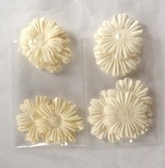 10 Flowers flower Cream petals Off White Handmade Mulberry Paper wedding baptism