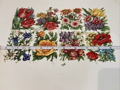Vintage PZB Die Cuts, Die Cut, Flowers, Floral, Made In Germany, Ephemera, Paper