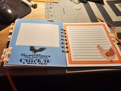 Hand Made Scrapbook chicken, farm and sunflower themed