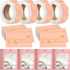 Leelosp 2280 Pcs Pink Thank You Cards and Stickers Small Business Wedding