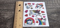 Vintage UNICORNS Prism Vending Machine Sticker Sheet 80s 90s Rainbows (FLAWED)