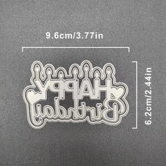 Layered WORDS Happy Birthday candles metal cutting dies cut machine cutter die