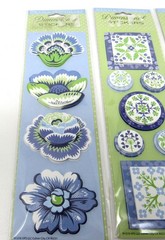 Pooch & Sweetheart 4 Packs Spring Flowers & Tiles 3-D Stickers Punch Studio