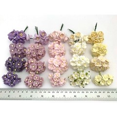 175 MIXED 3 Styles Cottage + Cherry Blossom Paper Flower Scrapbook (CCS Kit-B3)
