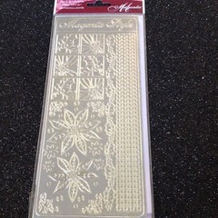 MAGENTA STYLE Stars Christmas STARS BORDERS Peel Off Sticker HOLIDAYS SILVER