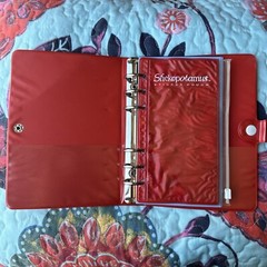 Vintage Stickopotamus Sticker Red Binder With Album Pages Zip Pouch & 19 Sheets